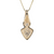 14K Yellow Natural Gold Quartz Trillion Pendant With 0.05Ct Round  Diamond