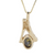 Natural Gold Quartz set in 14Kt Yellow Gold Pendant with .05cts of diamonds