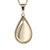 14K Yellow Natural Gold Quartz Pear Shaped Pendulum Pendant With 0.45Ct Diamonds
