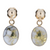 14K Yellow Natural Gold Quartz Earrings