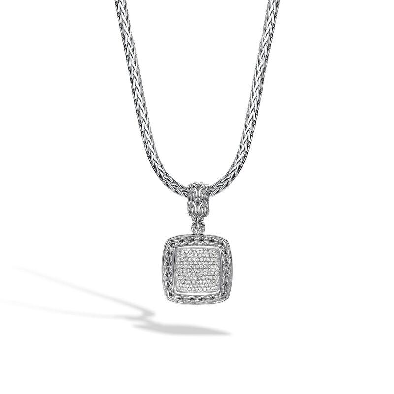 Classic Chain Enhancer in Silver with Diamonds