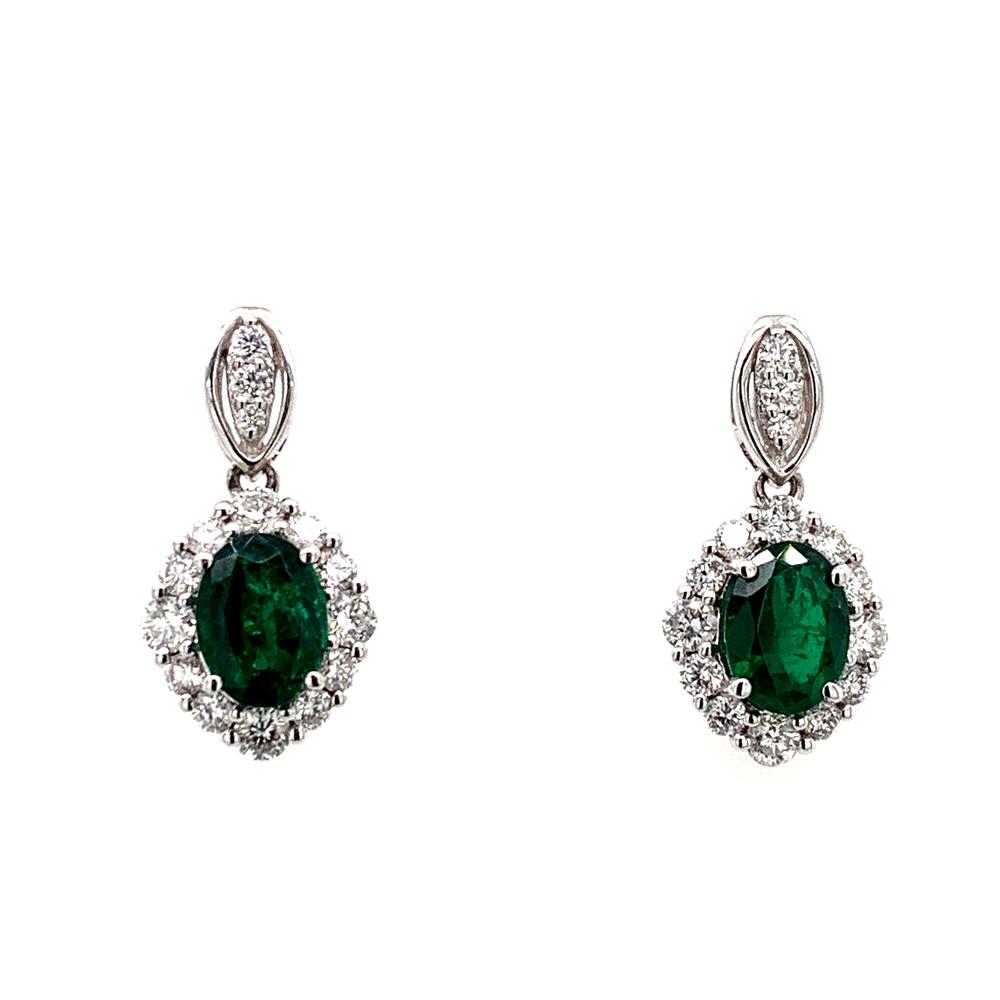 14kw emerald earrings