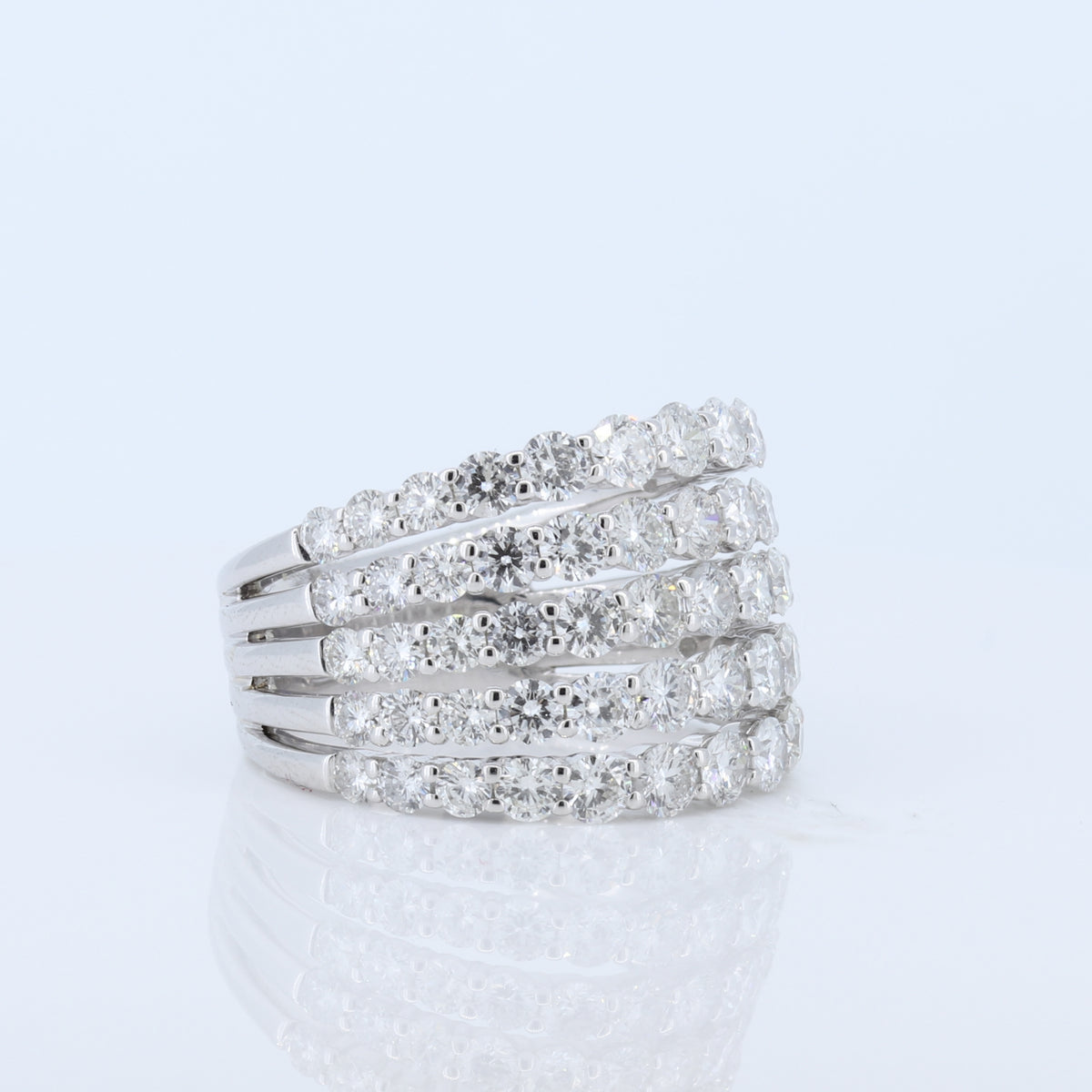 4 Row Floating 3.63ctw Diamond Ring In 14Kt White Gold