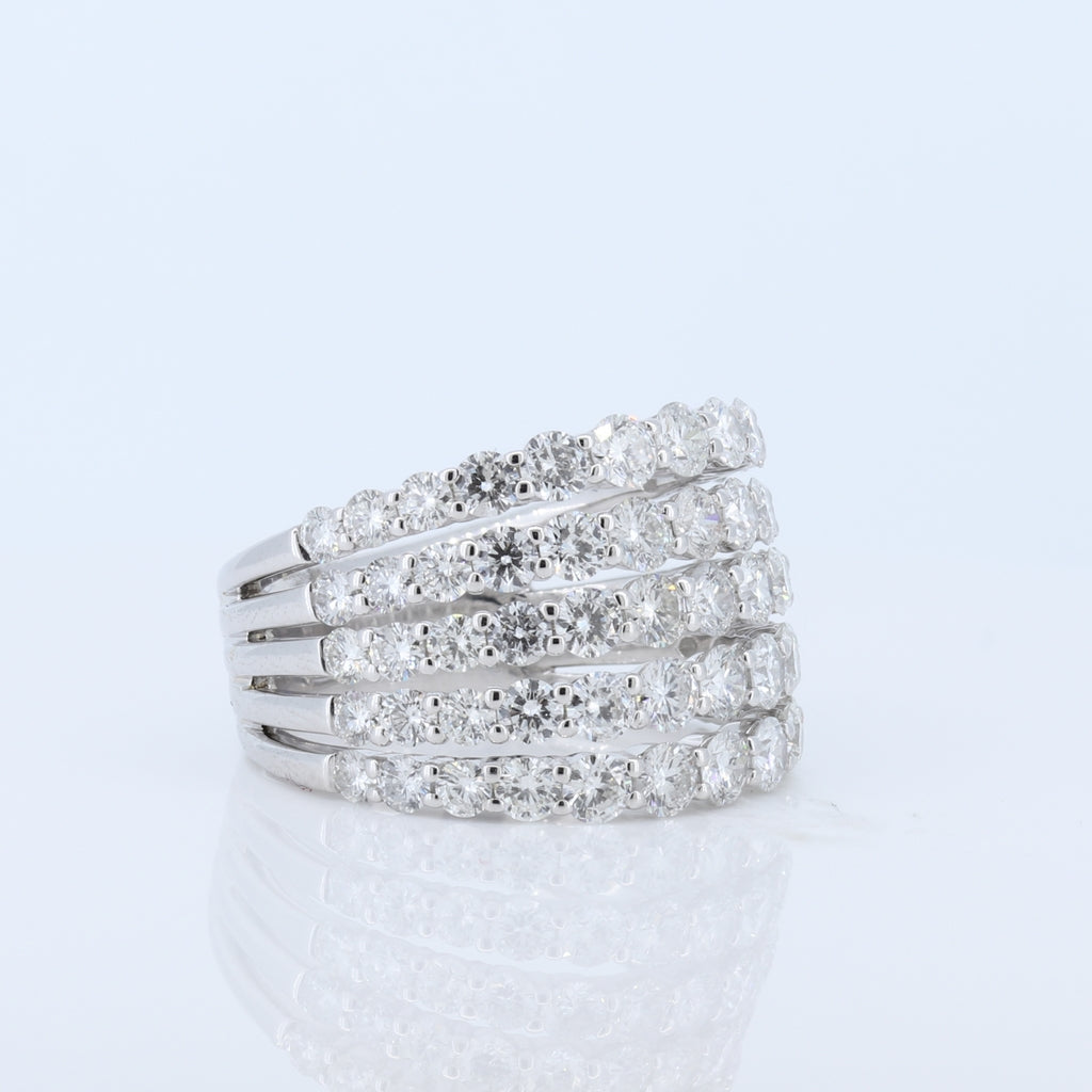 4 Row Floating 3.63ctw Diamond Ring In 14Kt White Gold