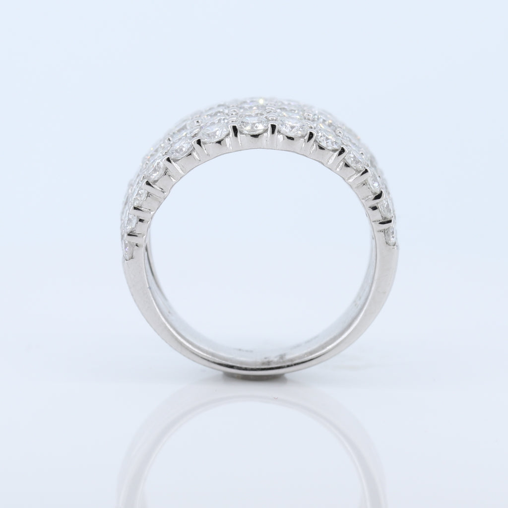 4 Row Floating 3.63ctw Diamond Ring In 14Kt White Gold