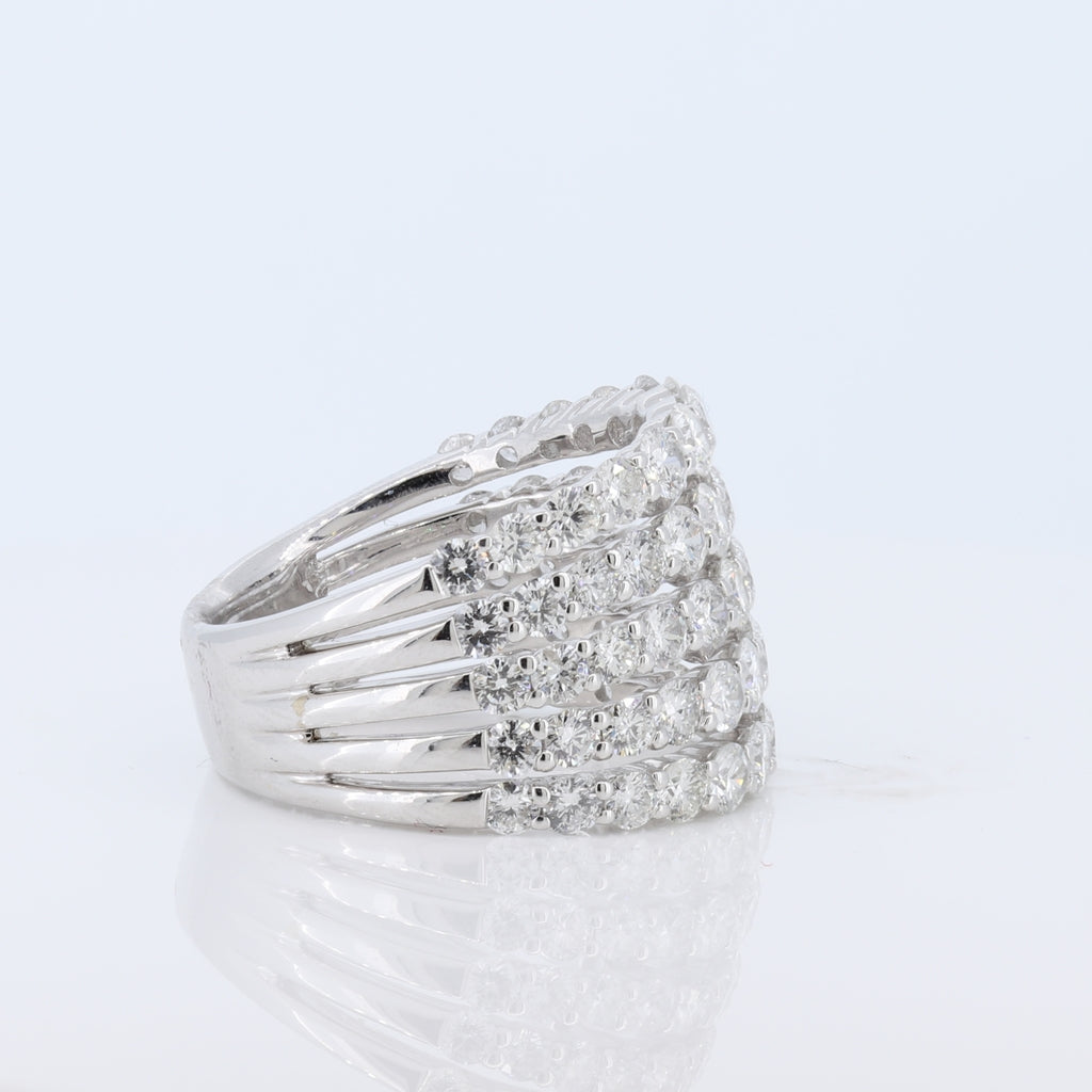 4 Row Floating 3.63ctw Diamond Ring In 14Kt White Gold