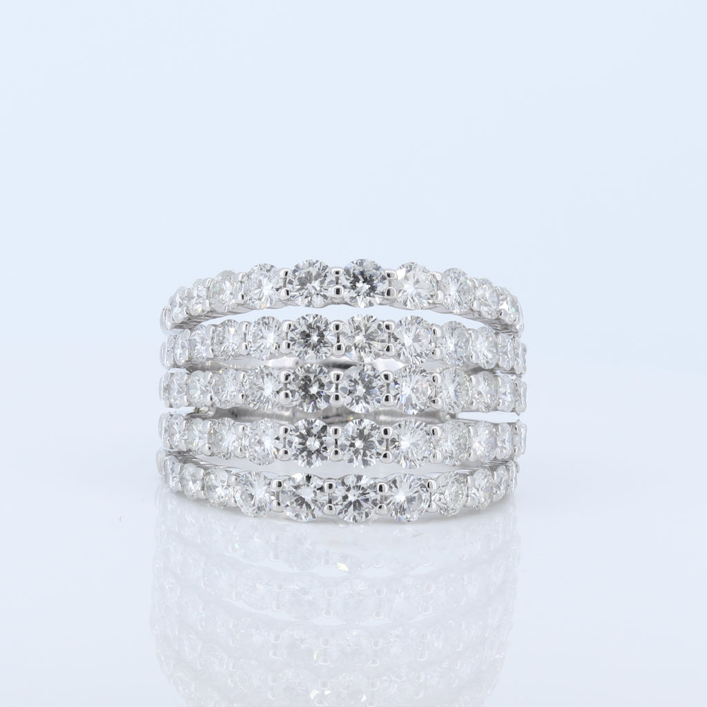 4 Row Floating 3.63ctw Diamond Ring In 14Kt White Gold