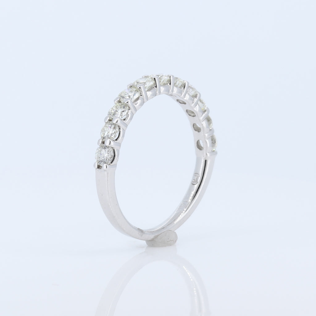 Shared Prong 11 Stone 1.00ctw Diamond Band In 14Kt White Gold