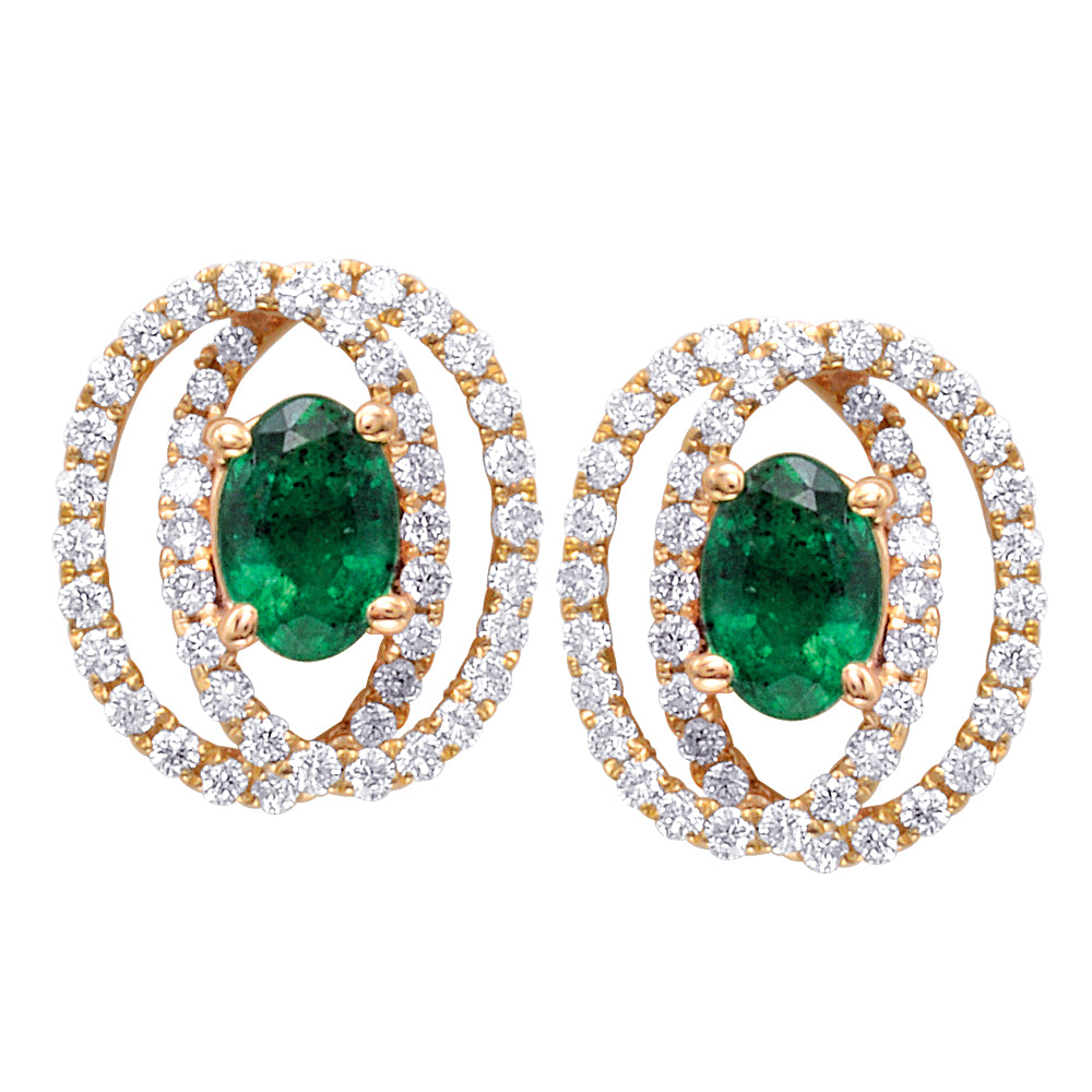 14ky emerald earrings