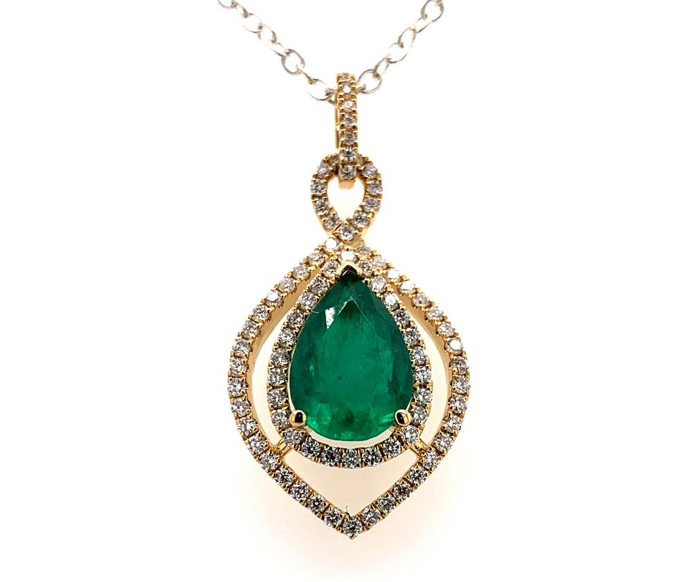 18ky emerald pendant