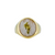 14K Yellow Gold Quartz Men's Oval Signet Ring