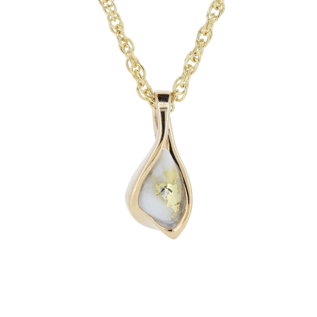 14K Yellow Orocal Gold Quartz Pendant