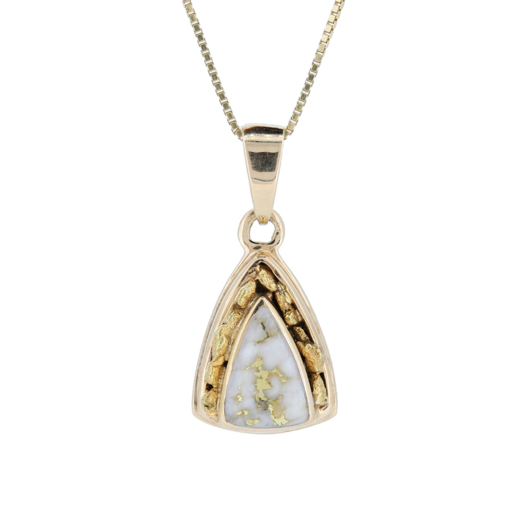 14K Yellow Gold Quartz &amp; Gold Nugget Pendant