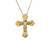 14K Yellow Gold Nuggets Cross Pendant With 0.03Ct Diamonds