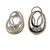 14kt Two Tone Oval Diamond Earrings