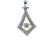 14K Two Tone Diamond Pendant With Moving Center Diamond