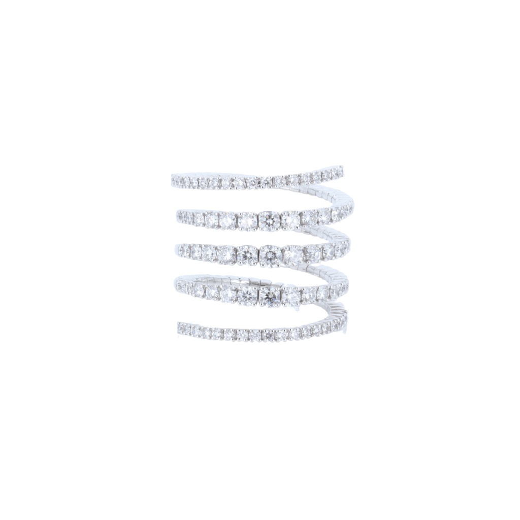 18Kw Flexible Diamond Swirl Ring D-1.71Ct Rg