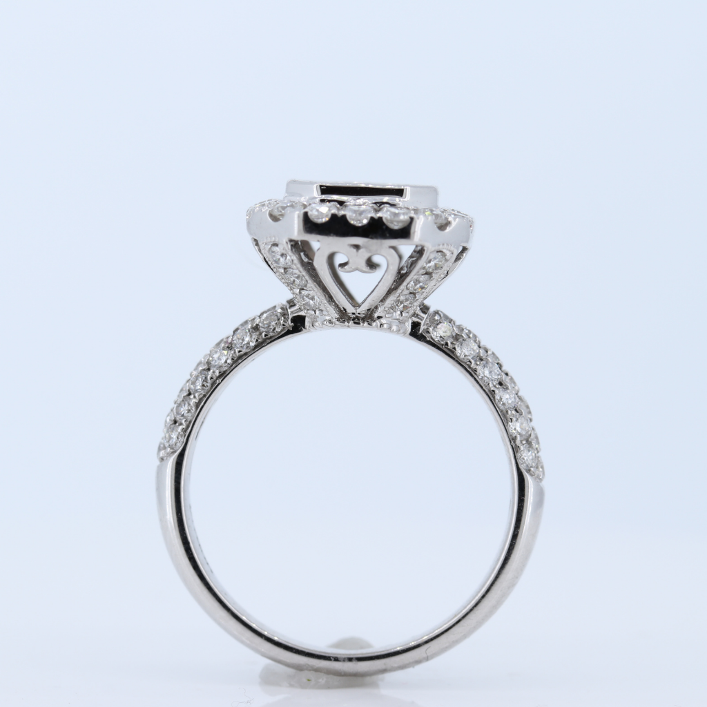 Round and Baguette diamond Cocktail Ring with 2.05cts of diamonds set in 18Kt White Gold