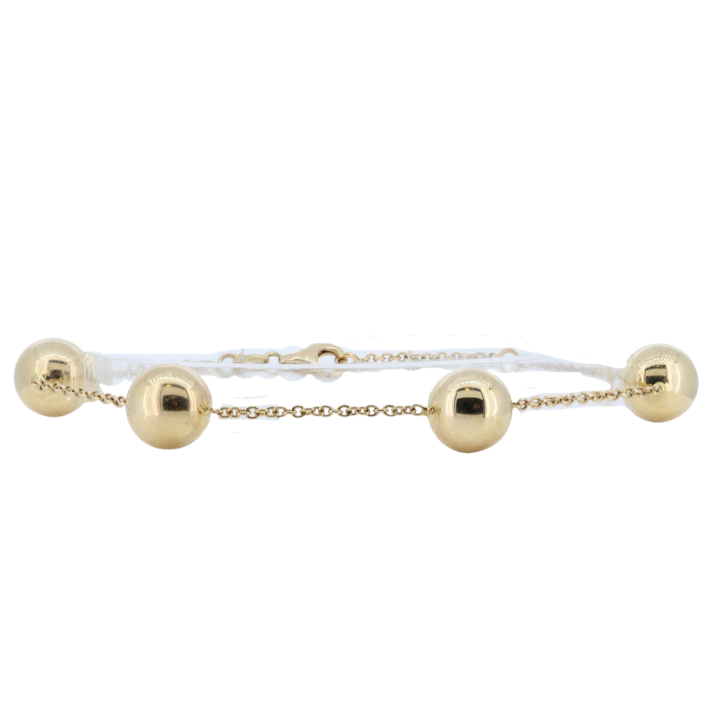 14K Yellow Gold Ball Link Bracelet
