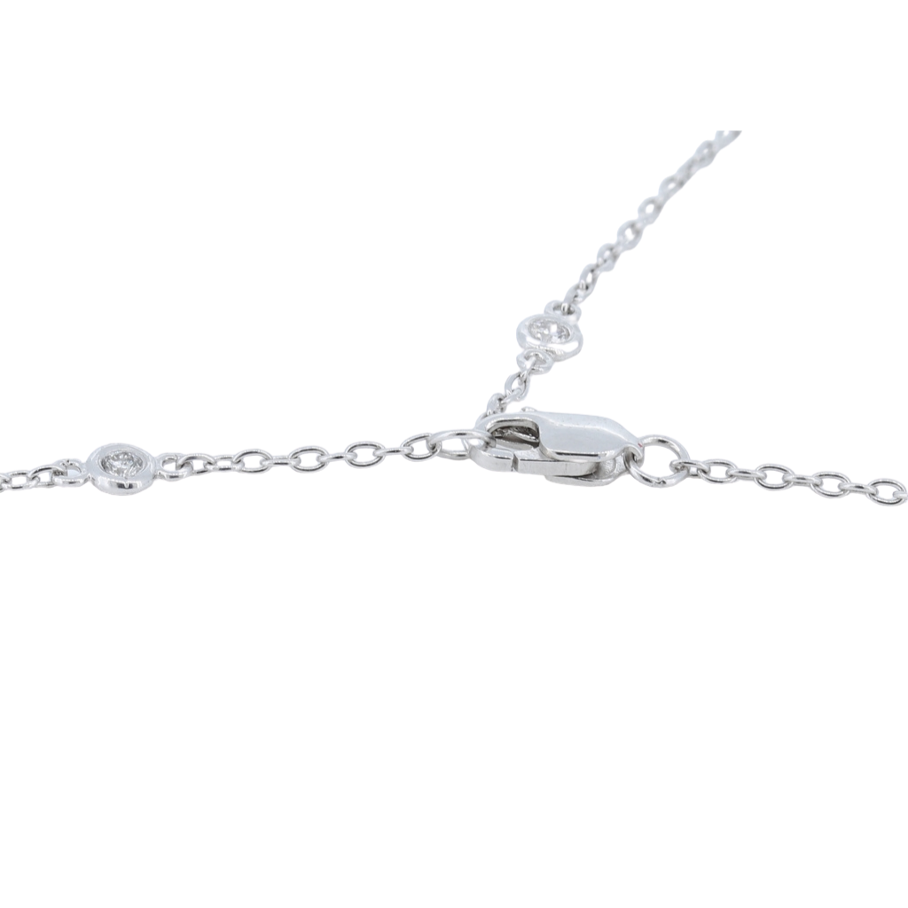14Kt White Gold 0.50ctw Diamond Station Necklace