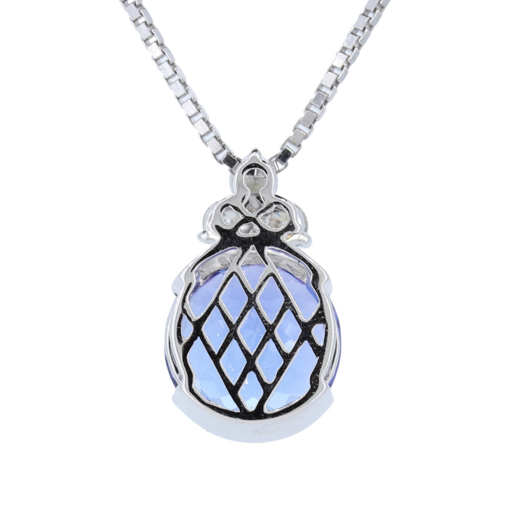 Round Tanzanite & 0.5 cttw Diamond Pendant