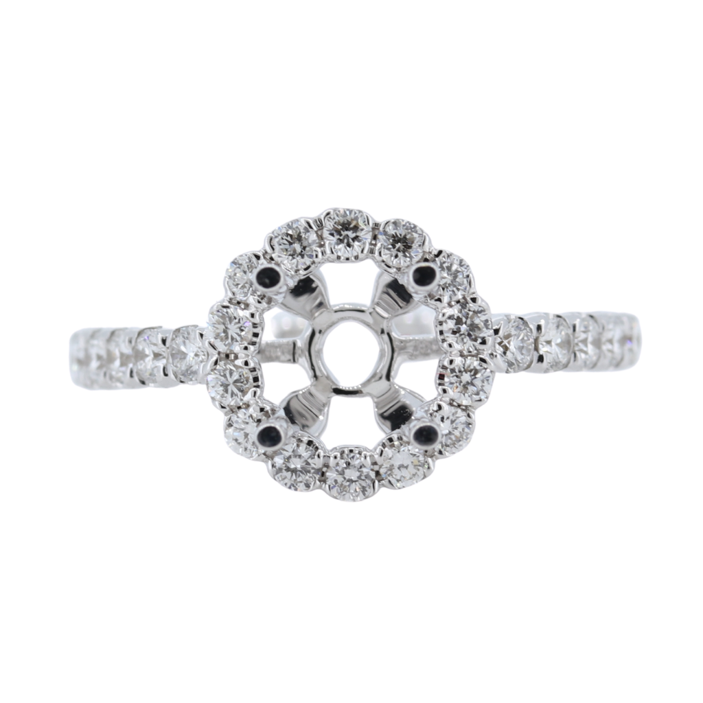 18Kw 0.63Ct Halo Diamond Semi Mount