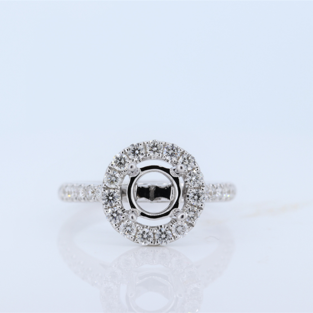 18Kw 0.63Ct Halo Diamond Semi Mount
