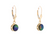 14kt Yellow Gold Ammolite Round Shape Lever Back Earrings