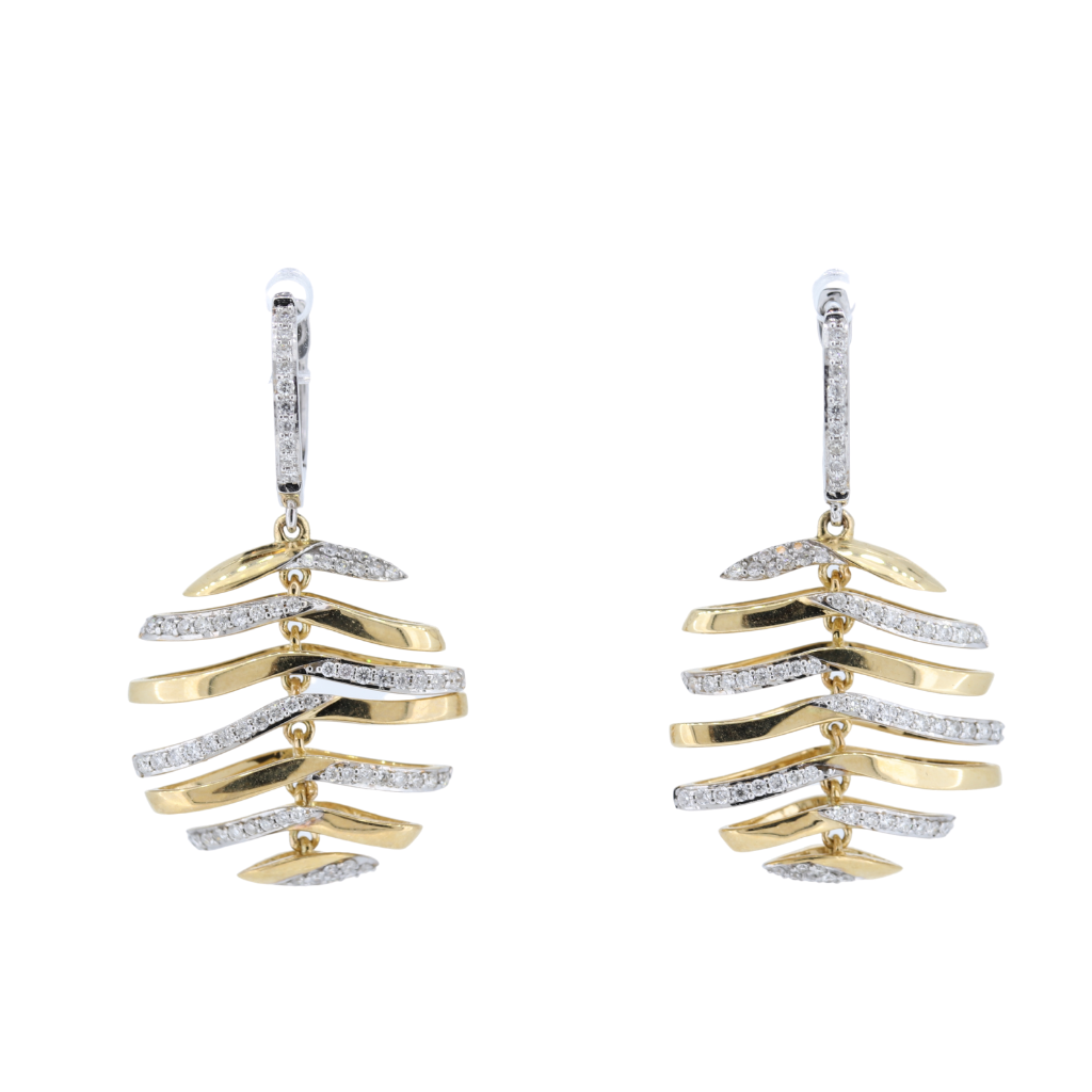 18Kt Two Tone 0.49cts Diamond Earrings