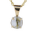 Reversible Ammolite and Gold Quartz 14Kt Yellow Gold Pendant
