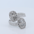 18Kw Round And Baguette Diamond Cocktail Ring D-1.13 Bg-0.59 Rg