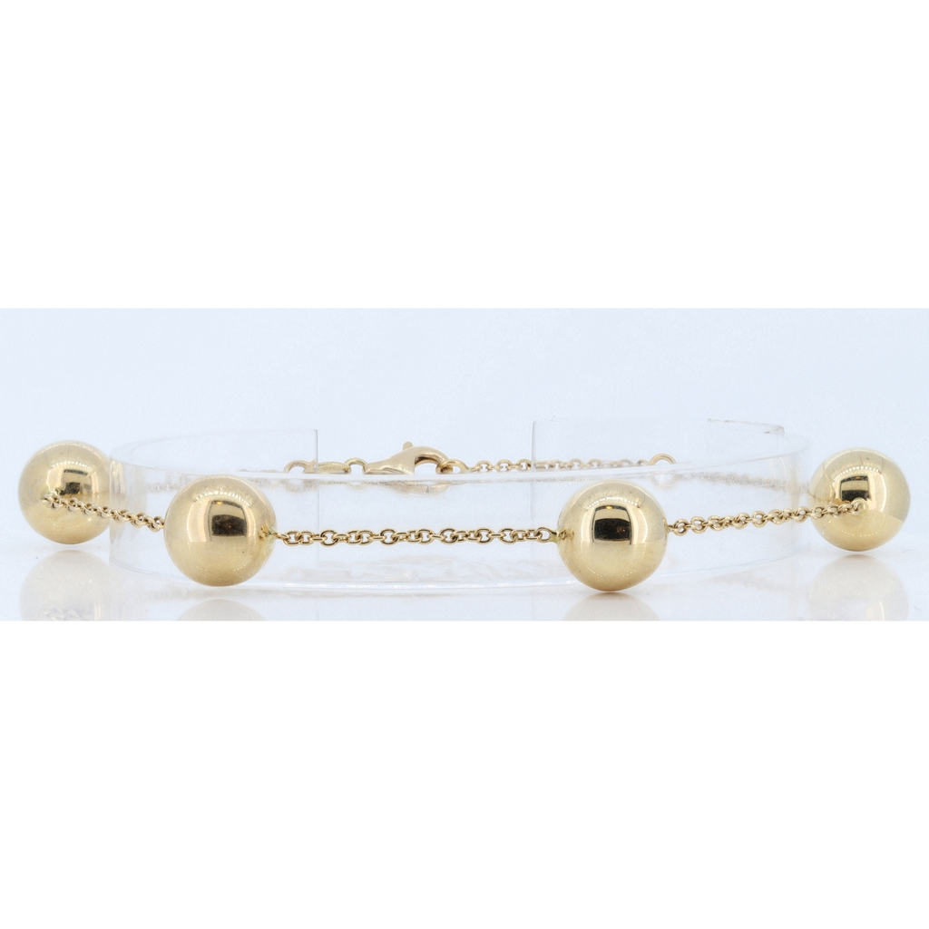 14K Yellow Gold Ball Link Bracelet