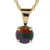 14K Yellow Gold Quartz Ammolite Round Reversible Pendant