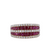 5 Row Ruby And Diamond Band In 14Kt Yellow Gold