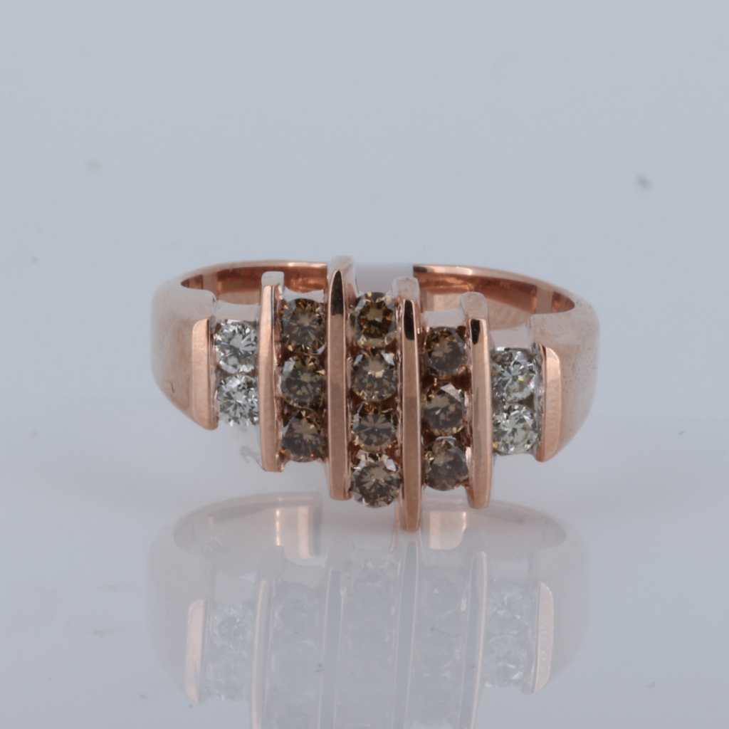 Brown Diamond and Rose Gold Ring