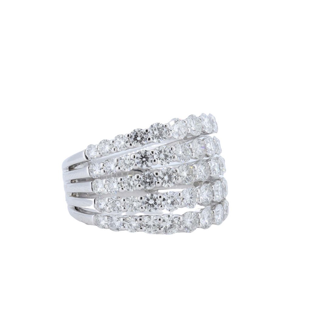 4 Row Floating 3.63ctw Diamond Ring In 14Kt White Gold