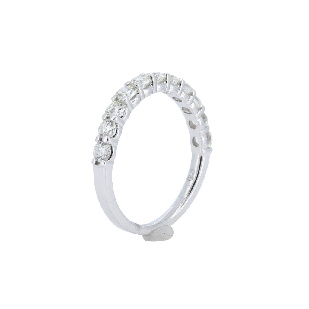 Shared Prong 11 Stone 1.00ctw Diamond Band In 14Kt White Gold