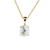 14K Yellow Gold Quartz Oval 4 Prong Pendant