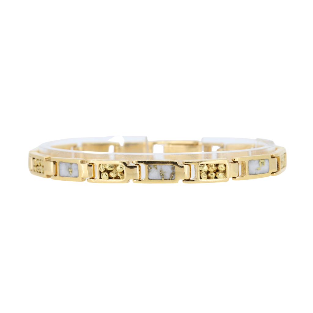 14K Yellow Gold Quartz & Gold Nugget Orocal Brand Bracelet