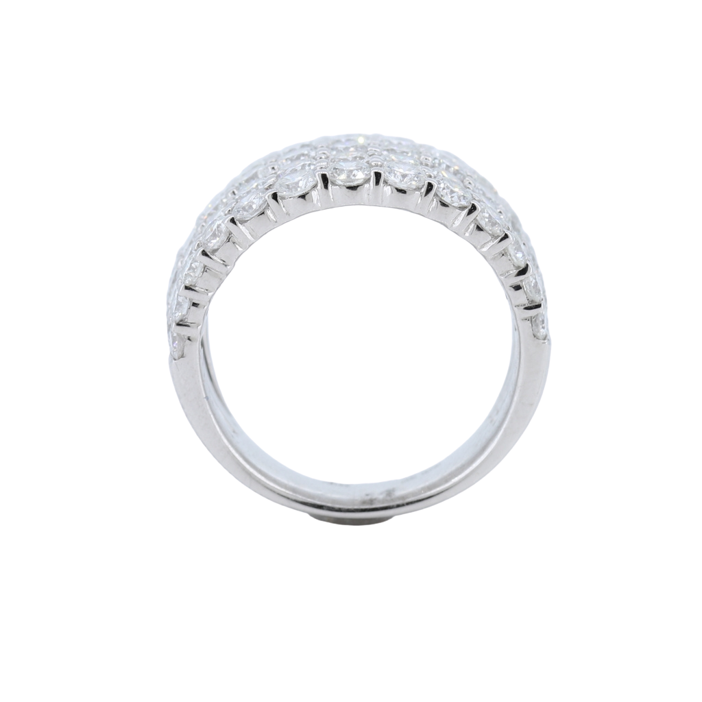 4 Row Floating 3.63ctw Diamond Ring In 14Kt White Gold
