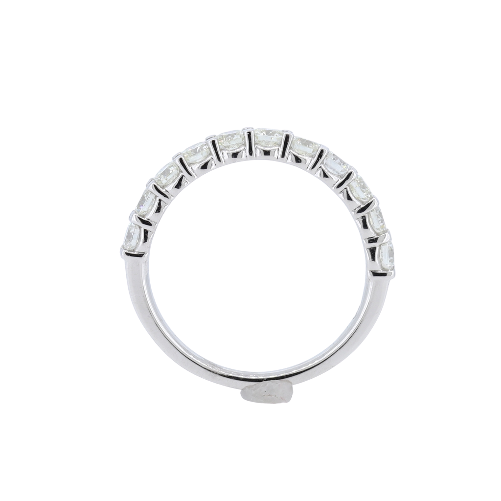 Shared Prong 11 Stone 1.00ctw Diamond Band In 14Kt White Gold