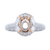 18K Two-Tone Oval Halo Semi-Mount Ring With Round And Baguette Diamonds With 0.39Ct