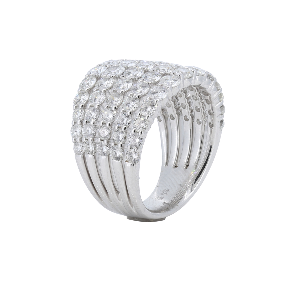 4 Row Floating 3.63ctw Diamond Ring In 14Kt White Gold