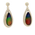 14kt Yellow Gold Ammolite And Diamond Tear Drop Dangle Earrings Dia0.85Ct