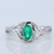 Emerald and Diamonds Ring in 14kt White Gold