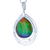 Ammolite Tear Drop Pendant With Diamonds In 14Kt Yellow Gold