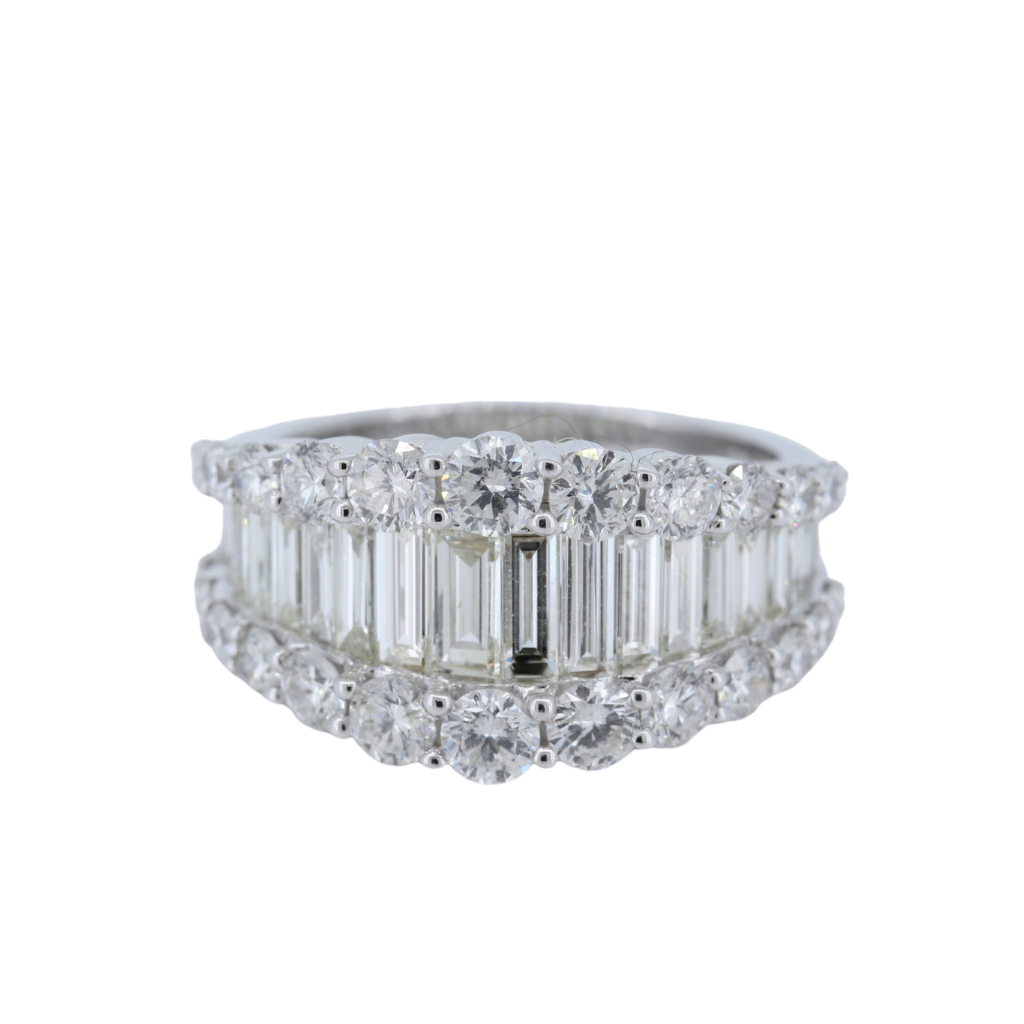 3.42ctw Diamond Baguette Ring in 14kt White Gold