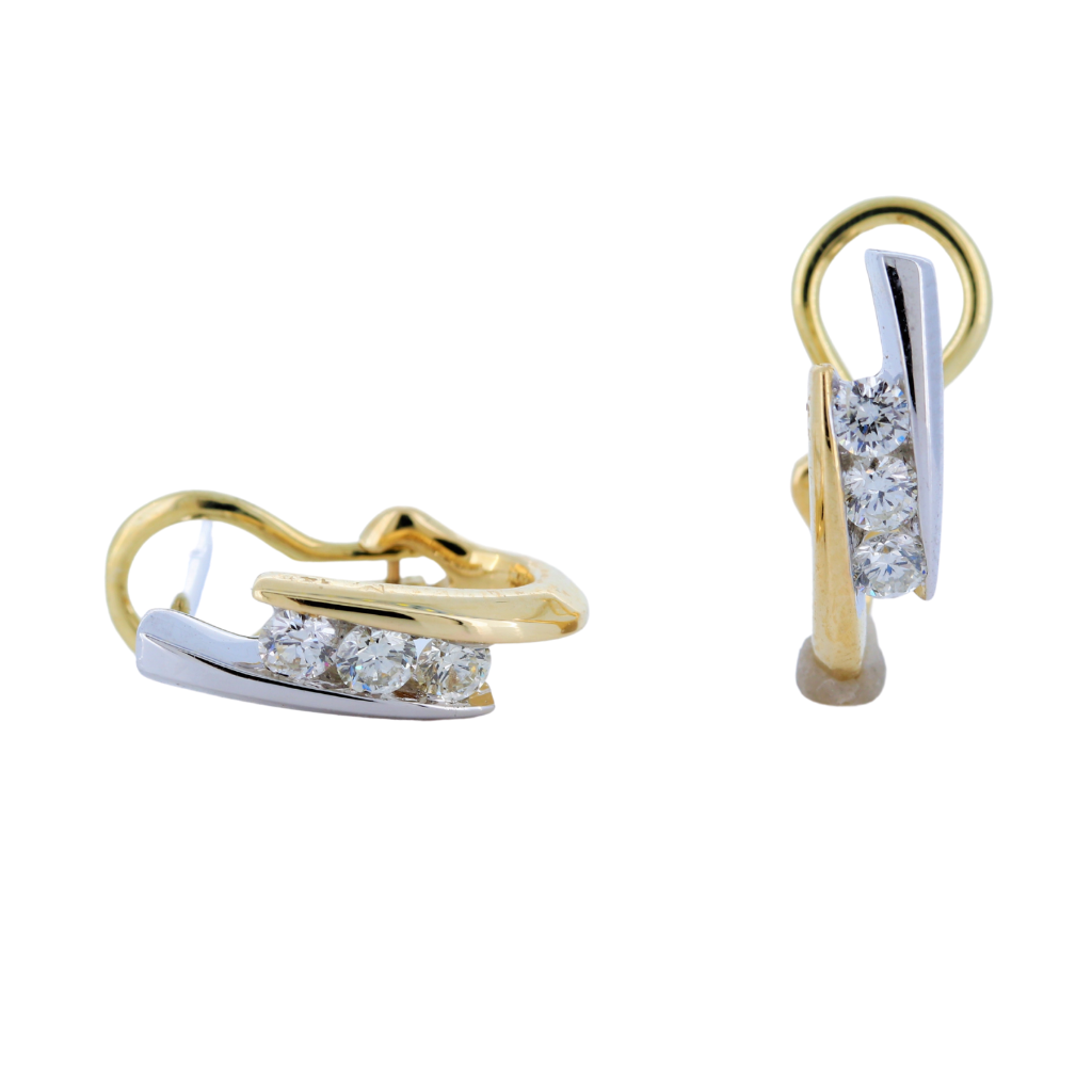 Bypass Earrings with 0.42ctw Diamonds in 14K Two Tone Gold