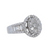 Diamond Cluster Ring With Surrounding Halo Of Round Diamonds And Step Baguette Diamonds On Side set in 14Kt White Gold