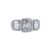 3 Stone Solitaire Cluster Ring In 18Kt White Gold
